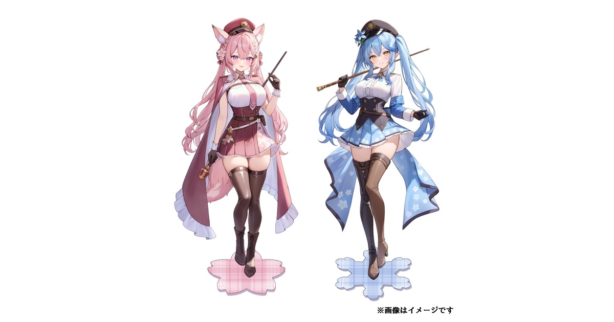ホロクル9th】雪花ラミィ／博衣こより アクリルスタンド 軍服ver.（非