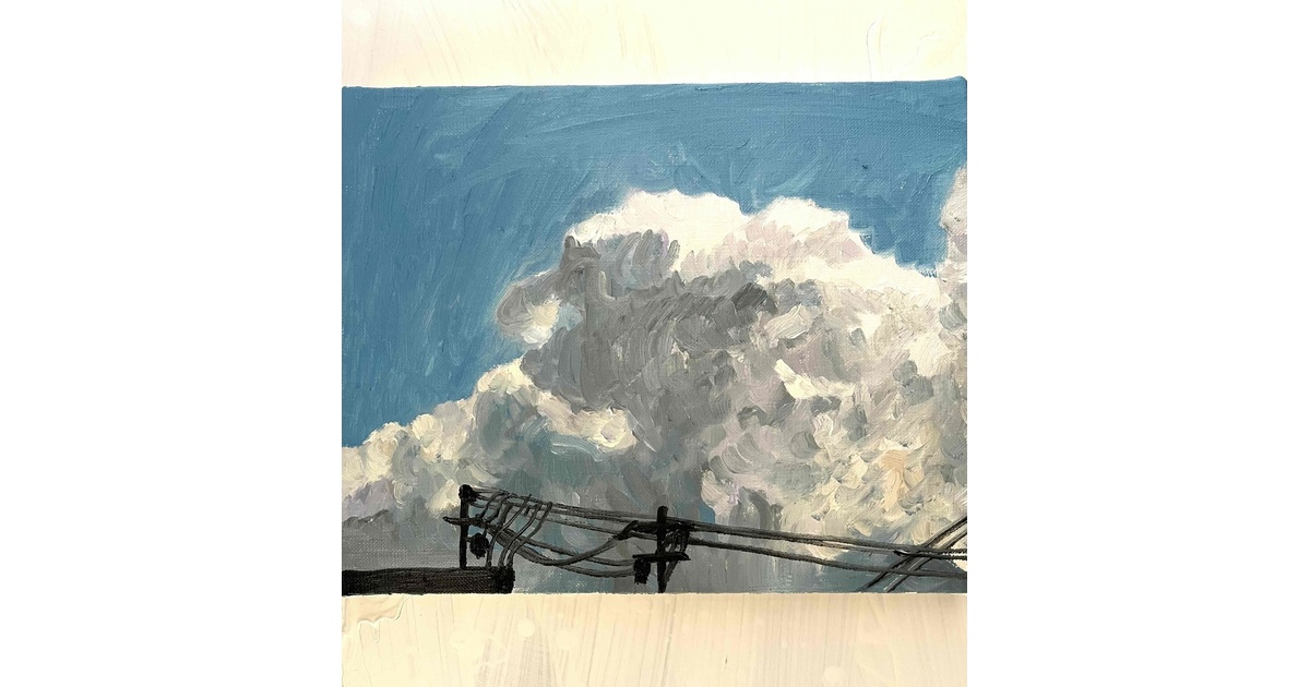 油彩画 原画「近所の風景 その2」アート 絵画 22×27㎝ F3 キャンバス