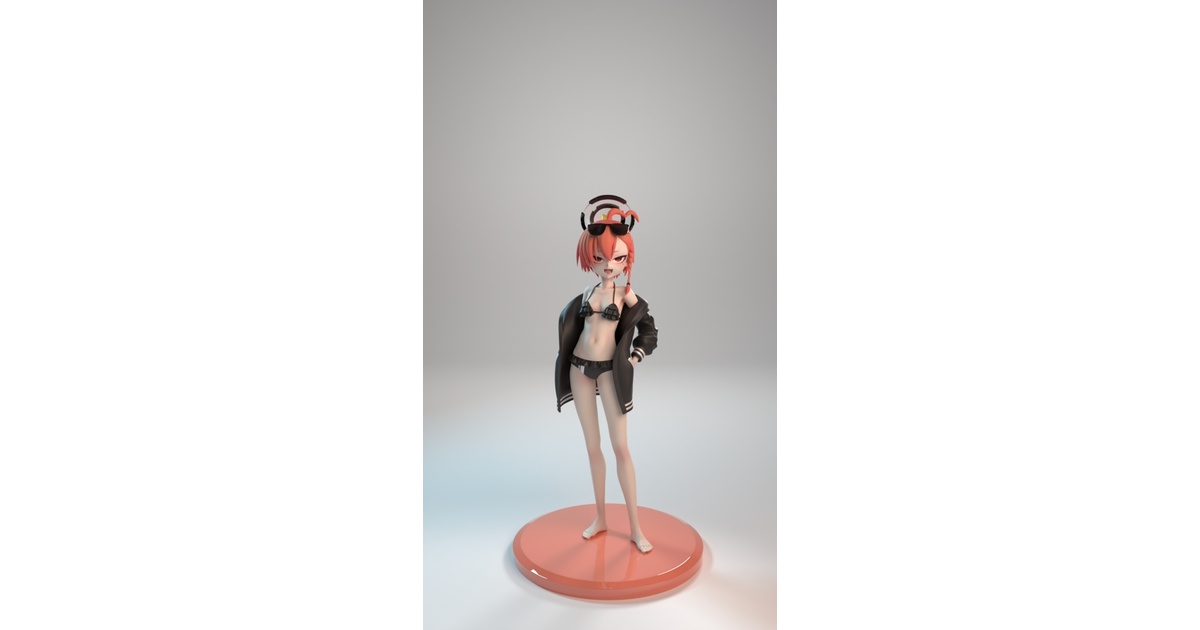 完成品ガレージキットブルーアーカイブ　美甘ネル　水着　(1\7スケール) ブルーアーカイブ 美甘ネル 水着（1/7スケール） - eyedea - BOOTH