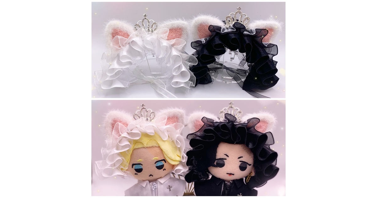 オーダー おまんじゅう ヘッドドレス ＊いちごみるく×ねこみみ＊ ♡おまんじゅう ヘッドドレス♡ピンクねこちゃん♡ - メルカリ