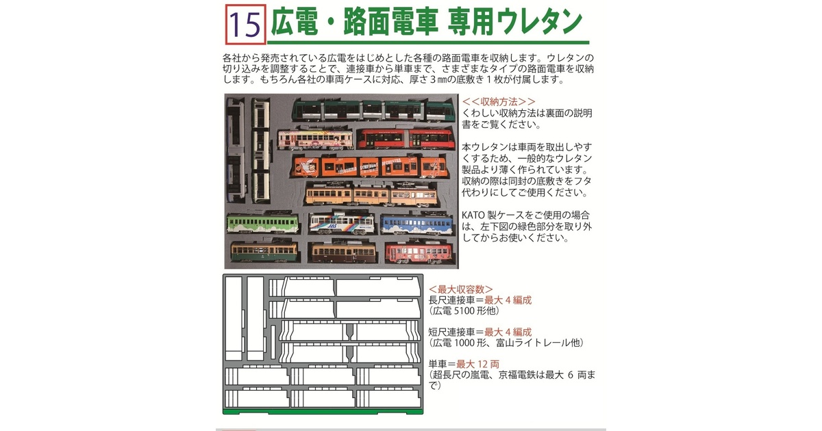 品番015 広電・路面電車 専用ウレタン YN管理 - ウレタン制作のYN管理