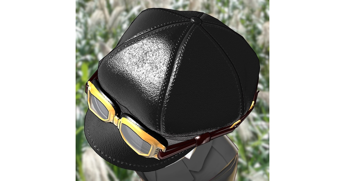 あ*ら様 BUCO warp&woof 黒 キャスケット モーターサイクルキャッ FBX]レザーキャスケット&専用ゴーグル（leather casquette