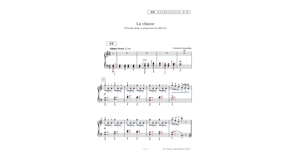 練習曲 楽譜 セット 25の練習曲 13.なぐさめ（ドレミ楽譜・全指番号楽譜） - PiaDOOR