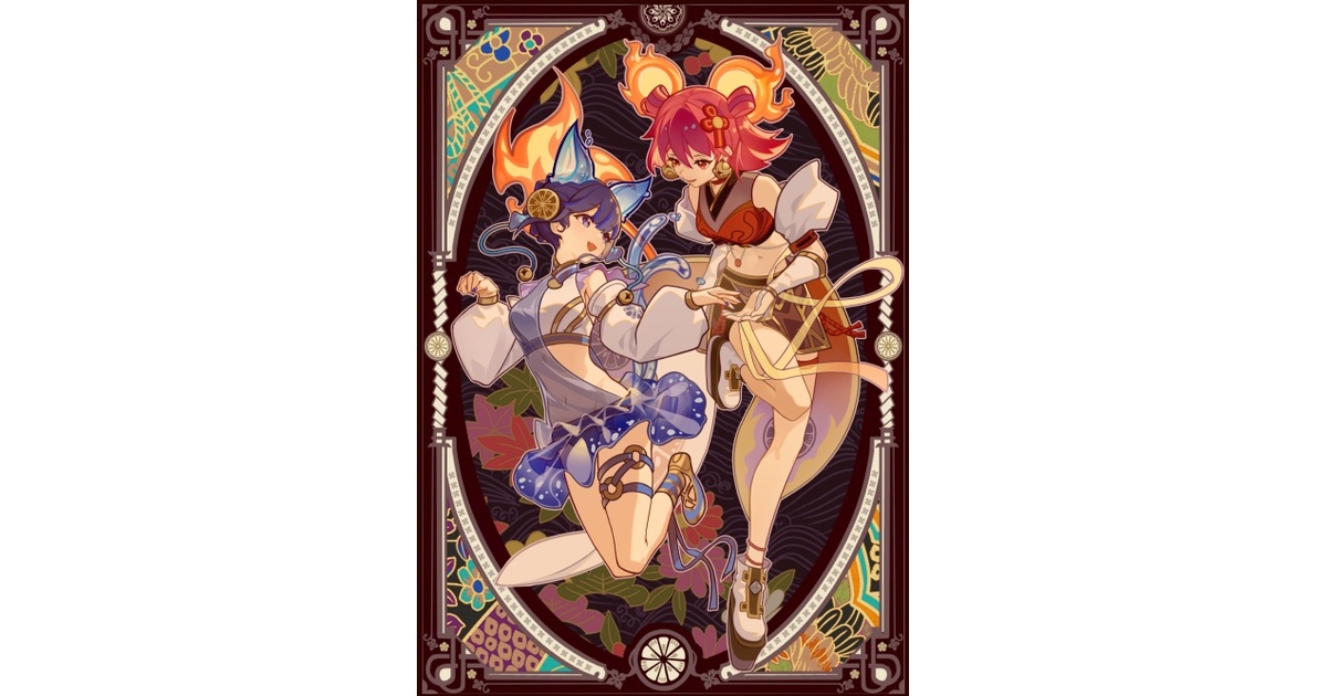 剣の御巫ハレ ＆ 鏡の御巫ニニ カードスリーブ 63mm×90mm 遊戯王