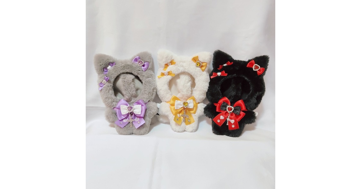 つみき ちびぐるみ 猫耳 おばけ 着ぐるみ 2024 リボンセット⑤⑥ ピンク×黒基調のファッションがかっこかわいい♡サンリオ