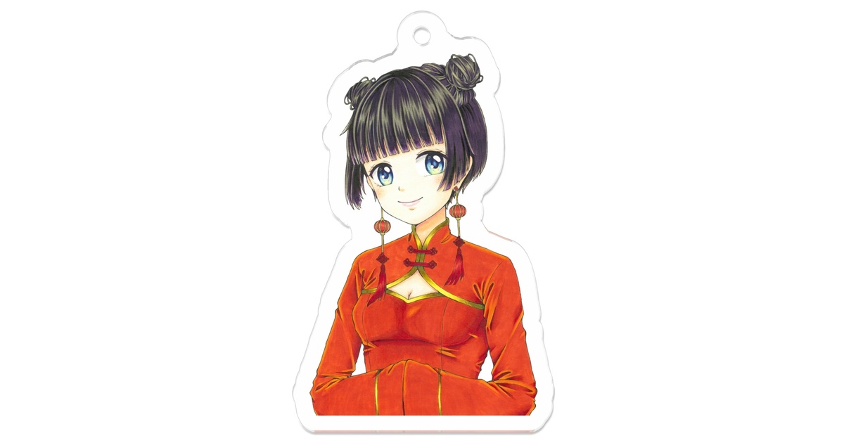 かぎっ娘イラストパンダカーver.まとめ　アクリルキーホルダー ひめまるSDアクリルキーホルダー 浴衣ver - 古の森のお店 - BOOTH