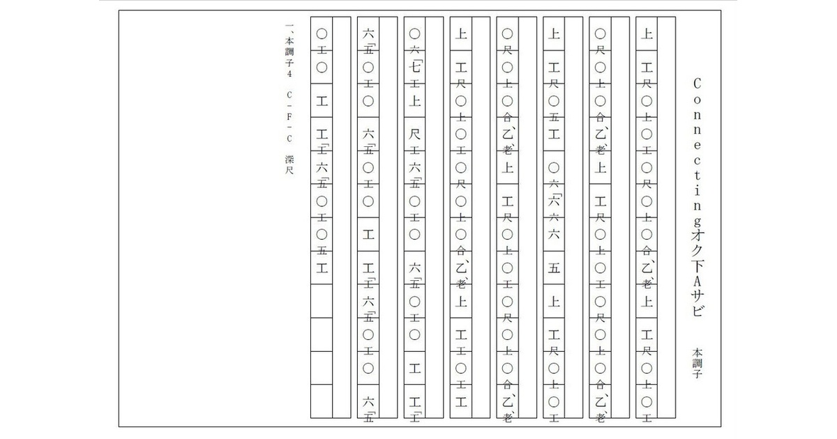 Connecting/沖縄三線譜面(工工四) - 日琉芸能プロジェクト530&早