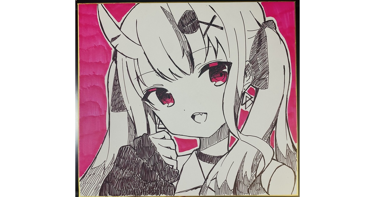 百鬼あやめ 大色紙 直筆手描きイラスト 非公式 - 睡眠時間24 - BOOTH