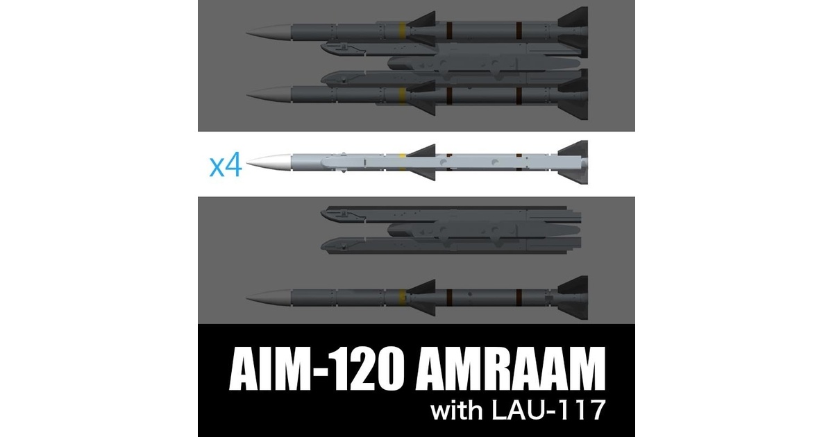 AIM120 AMRAAM+LAU127 シングルx4set [1/144scale] - Mach3