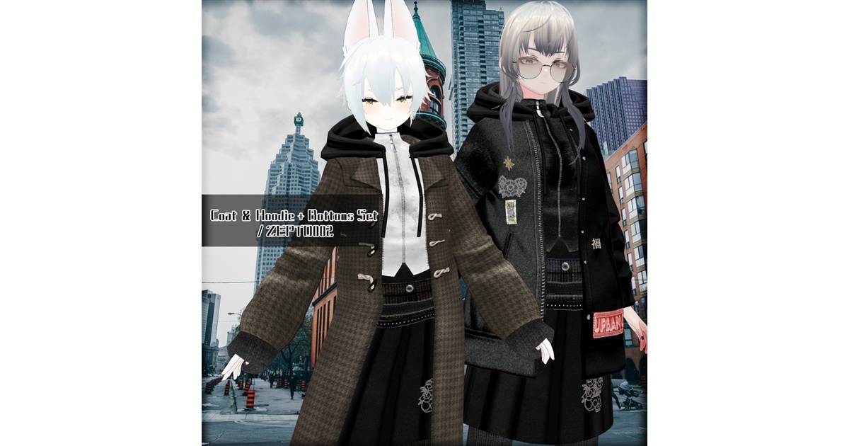 VRoid texture】Coat & Hoodie + Bottoms Set/ZEPTO002 - ZEPTO002 - BOOTH