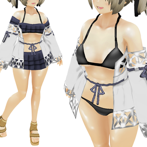 VRoid衣装「上着付きフリルビキニ」カスタムアイテム＆テクスチャ