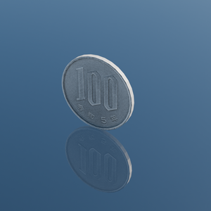 100円玉コイン 3Dモデル【PBRテクスチャ付き】