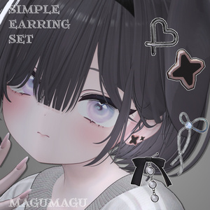【 無料/Freeあり 】Simple earring set【VRC想定】 缩略图 2