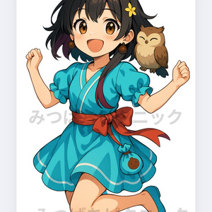 Kawaii Anime Girl Clipart Set | 夏 かりんちゃん 5ポーズ | 高画質 JPGセット | 300DPI | 商用利用OK | 