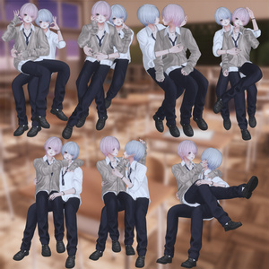 VRCポーズ15set (20Animation) Couple Pair Pose Vol.1 缩略图 21