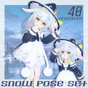 ‼️発売記念セール‼️VRCポーズ 40Animation スノゥ*Snow Pose Set