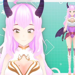 Pink Dragon - 3D Model + Ref sheet - vTuber Adoptable