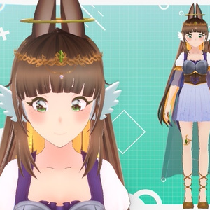 Goddess Bunny - 3D Model + Ref sheet - vTuber Adoptable