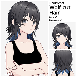 【VRoid】ウルフカットヘアプリセット / Wolf cut hair preset