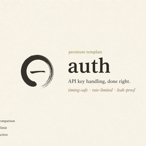 MCP サーバー用テンプレート「auth」— API キー認証 / タイミング安全比較 / レートリミット