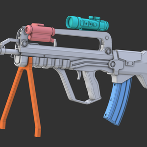 【 A data for 3d printer 】Rifle set A --- STL file