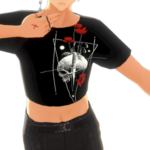 XeroSkullRose crop top VRoid shirt