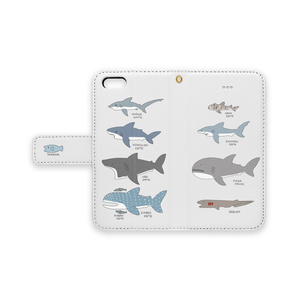 サメと魚の手帳型ケース(iPhone)
