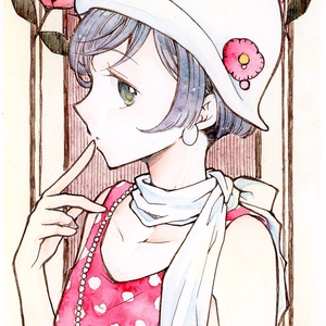 【イラスト原画】モダンガール【ポスカサイズ】
