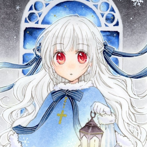 【イラスト原画】Snowy Night【額入りミニ原画】