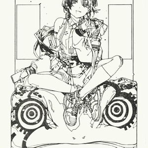 ヒトこもる 花心　複製画　黒・白 (複製画(プリモアート) - A4 黒) 複製画 - ヒトこもる - BOOTH