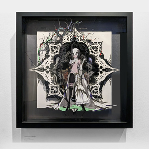 ヒトこもる 花心　複製画　黒・白 (複製画(プリモアート) - A4 黒) 複製画 - ヒトこもる - BOOTH