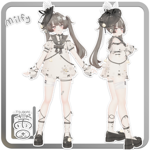 VRChat想定衣装モデル 【「蕾」TSUBOMI 】（ミルフィ・ショコラ・しなの・マヌカ・愛莉・ミルティナ)