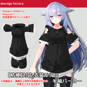 【桔梗】対応 衣装モデル 半袖パーカー（旧バージョン）