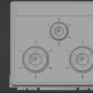 【Free】ガスコンロ(gas stove)　ビルトインタイプ【3dmodel】 缩略图 7