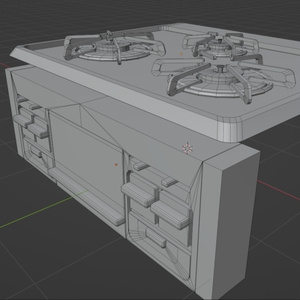 【Free】ガスコンロ(gas stove)　ビルトインタイプ【3dmodel】 缩略图 8