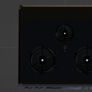 【Free】ガスコンロ(gas stove)　ビルトインタイプ【3dmodel】 缩略图 5