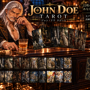 JOHN DOE TAROT｜大アルカナ全22枚｜印刷・商用鑑定OK｜高解像度PNG＋リーディングガイド