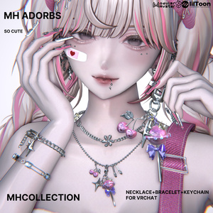 [VRC Ready / 22 Avatars Compatible] [MA Compatible] MH Adorbs Necklace + Bracelet + Keychain