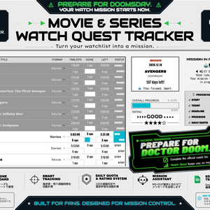 Watch Quest Tracker｜映画・ドラマの視聴リスト＆進捗管理｜Googleスプレッドシート