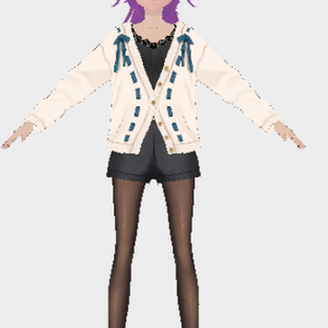 female purple hair cat ears 女性の紫髪の猫耳