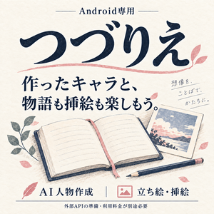 【Android専用】作ったキャラと、挿絵つきの物語を楽しむAIアプリ｜つづりえ