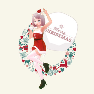 【無料有】VRoid用 ミニスカサンタ テクスチャー