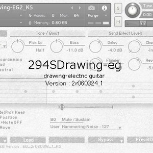 【KONTAKT用エレキギター音源】294SDrawing-EG