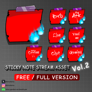 【VTuber素材】お札風付箋・青い炎 30点セット / Cursed Spooky Sticky Notes (Onmyo/Ghost/Blue Fire)