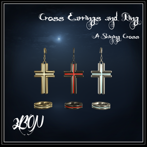 【無料】Cross earrings, ring