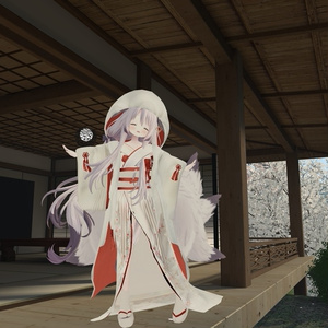 3Dモデル「白無垢　狐の嫁入り」 九尾の傍観者対応衣装＋α【VRChat想定】【Modular Avatar対応】 缩略图 3