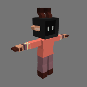 T.V head Deer Lowpoly model