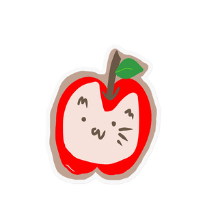 【アヤメ作成】りんごにゃんステッカー