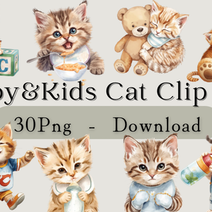 Baby&Kids Cat Clip Art
