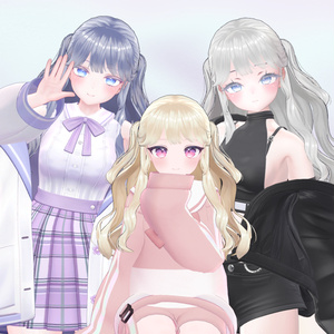 [VRC 髪型] Half twintails(6アバター対応) 缩略图 4